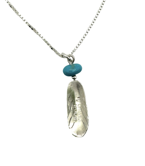 Feather Necklace with Turquoise - Image 3